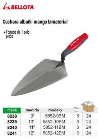 Cuchara albañil mango bimaterial